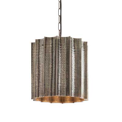 Arteriors Home Waverly Scalloped Hammered Metal Pendant