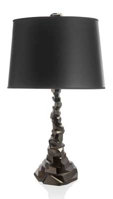 Black Nickel Plate Rock Table Lamp by Michael Aram